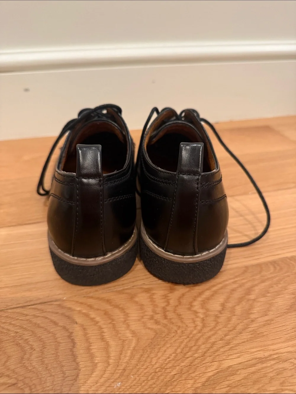 Deer Stags Boys Black Leather Lace-Up Oxford Zander Dress Shoes